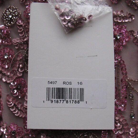 Mac Duggal 5497 Womens Embellished V Neck 3/4 Sleeve A Line Gown Dress - Picture 14 of 14